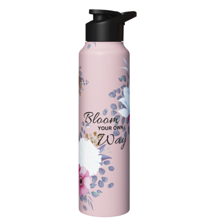 pink blossom stainless steel water bottles
